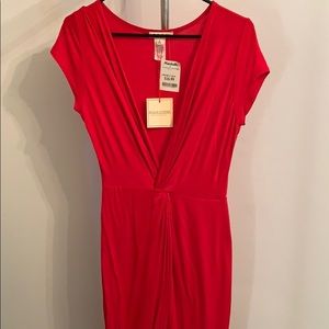 Red maxi dress with hi-low front- S